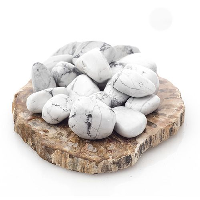 pierre roulée howlite blanche