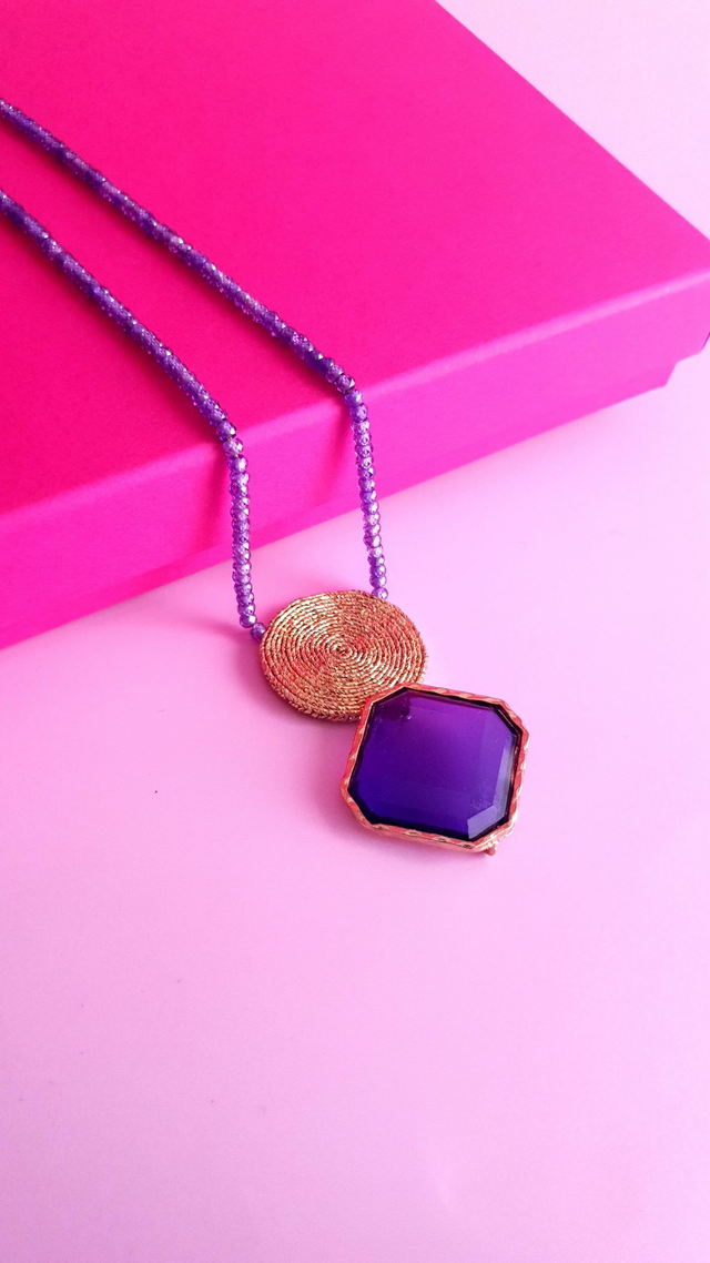 Collier Tourbillons mauve