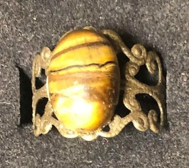 oeil de tigre (bague baroque bronzée) 