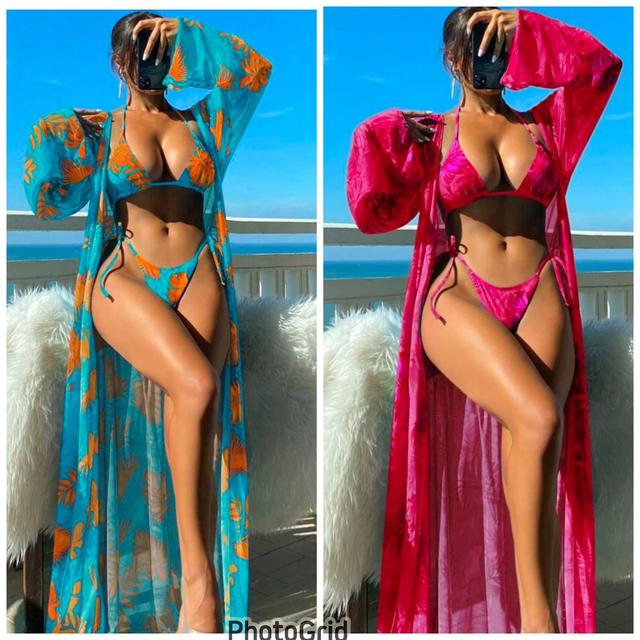 Maillot de bain 3 pièces chemisier Voilage