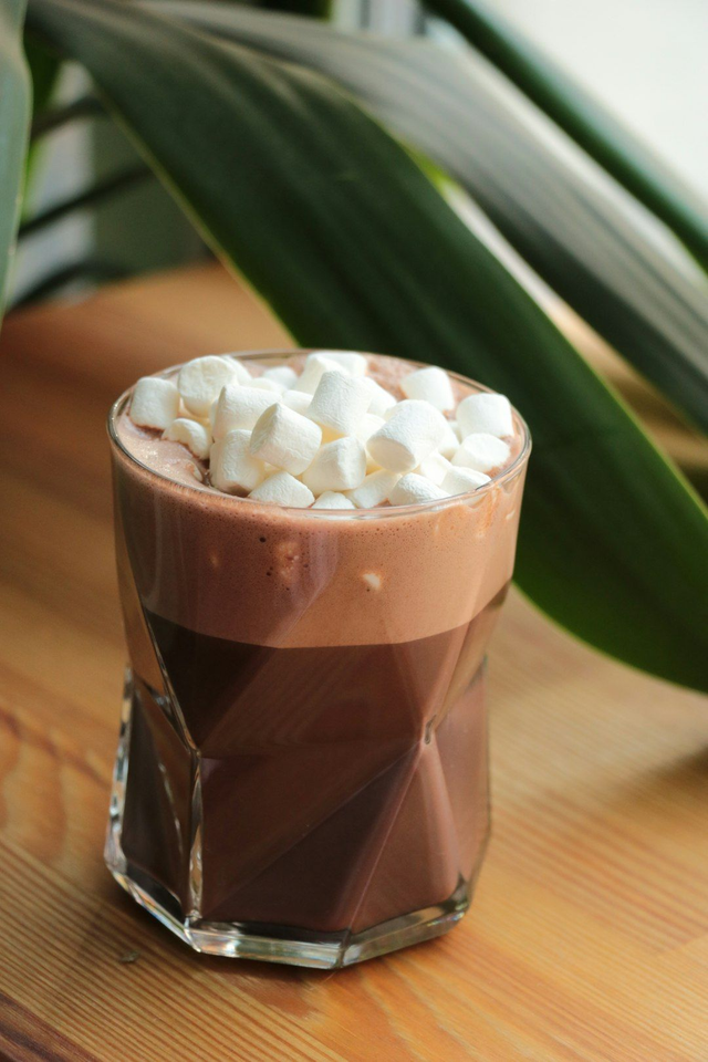 Hot Chocolate with Marshmallows and Cream