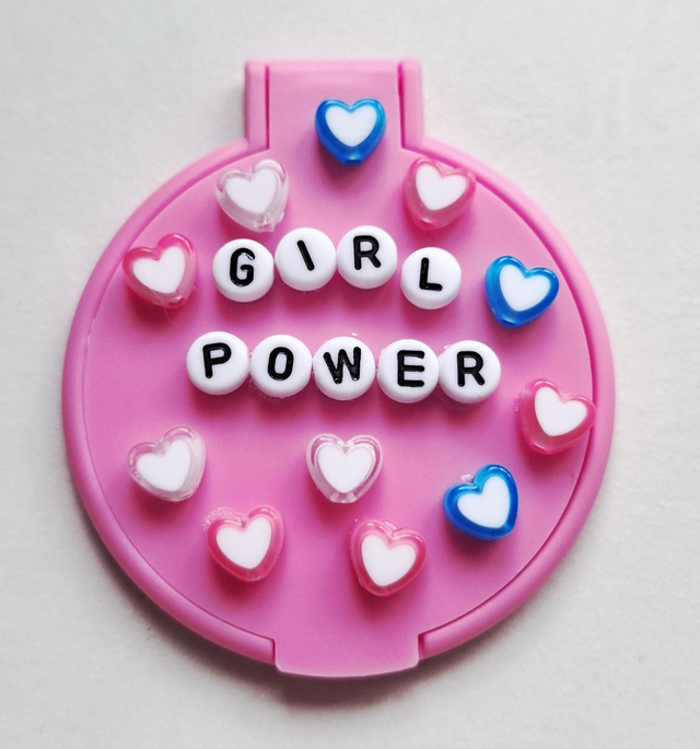 Girl Power embellished compact mirror 
