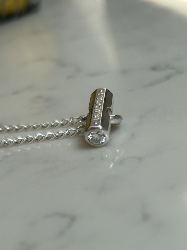 Capsule Pendant Silver Jewelled 