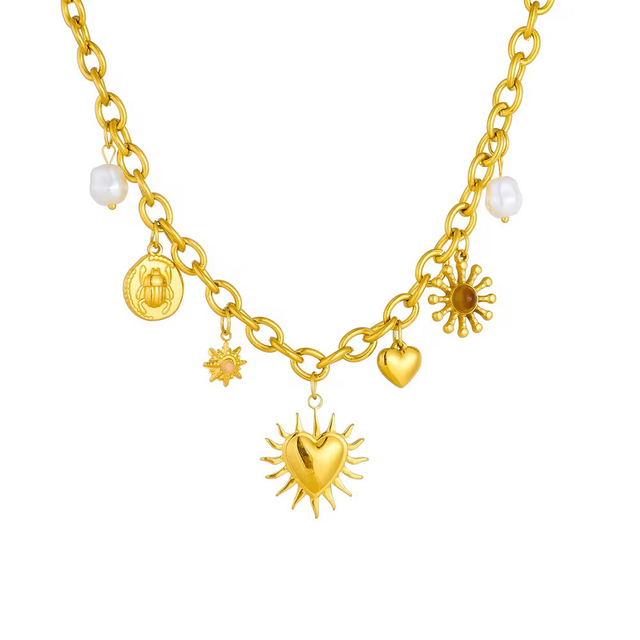 Collana Luce in acciaio inossidabile multi charme 
