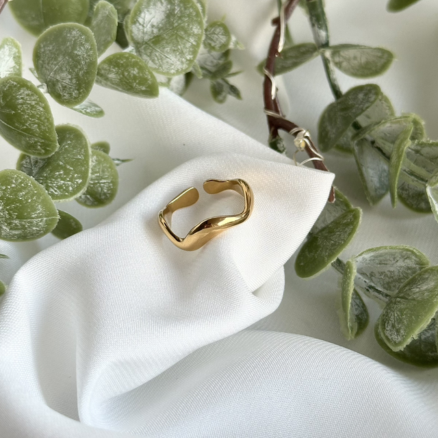 Bague doré en acier inoxydable 