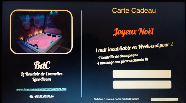 Carte cadeau soirée semaine 