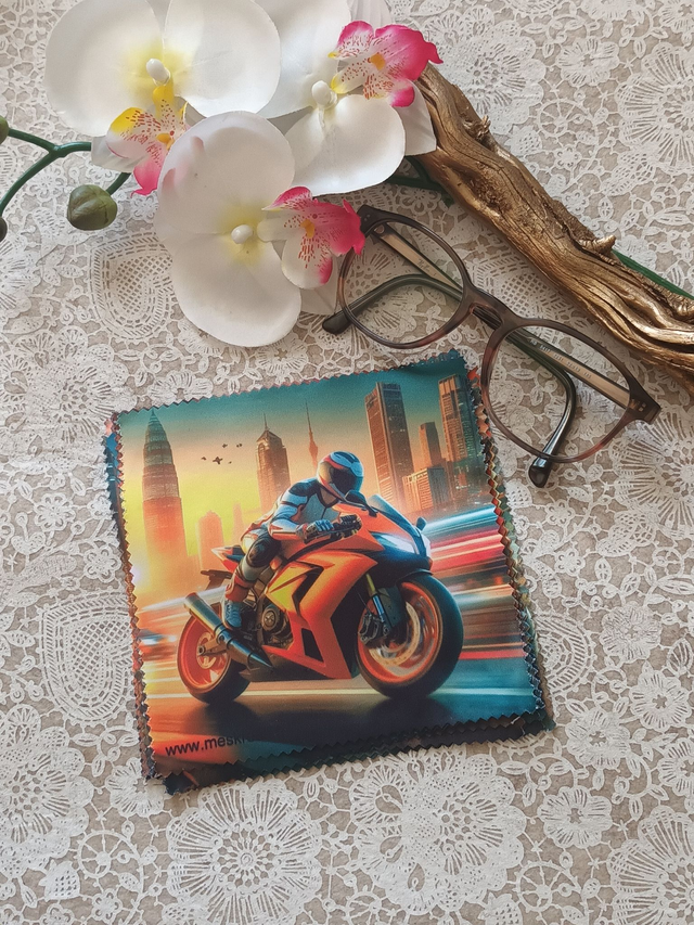 Chiffon Microfibre Moto Orange en Ville