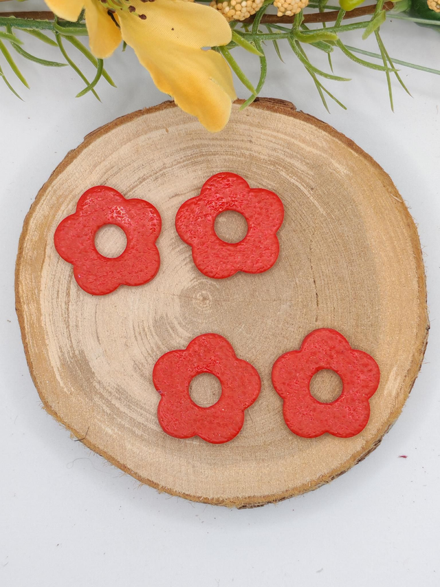 Fleurs Amaya rouge effet cuir