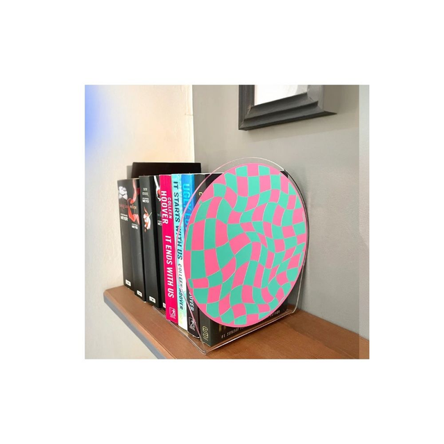 Wavy Checkerboard Acrylic Bookend Home Decor