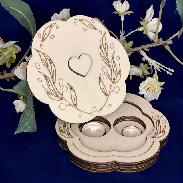 Boîte à alliances nuage en bois – Personnalisée