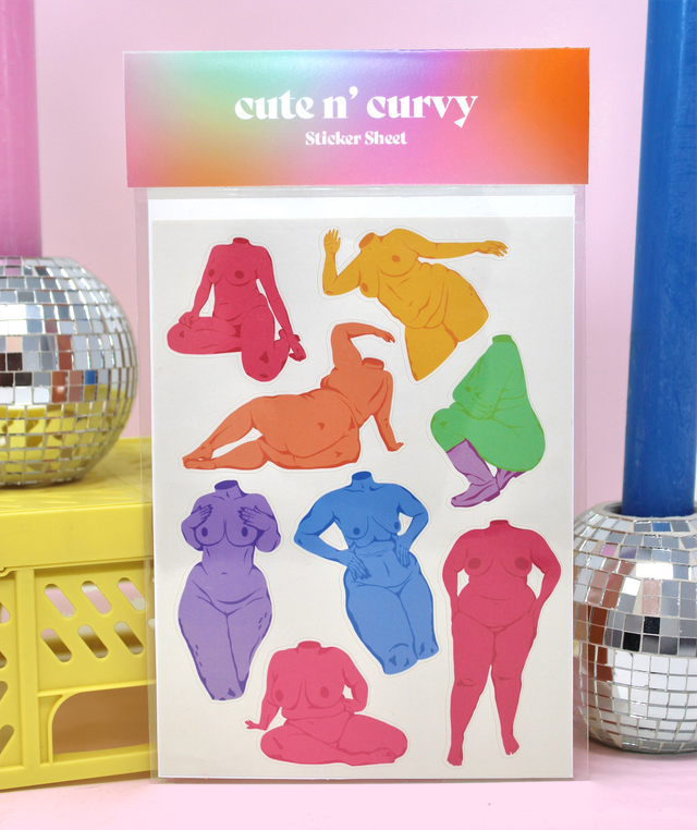 Cute n' Curvy Sticker Sheet