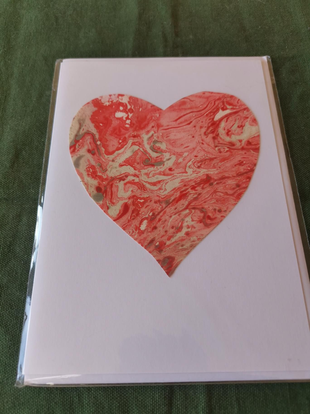 Marbled Heart Card 