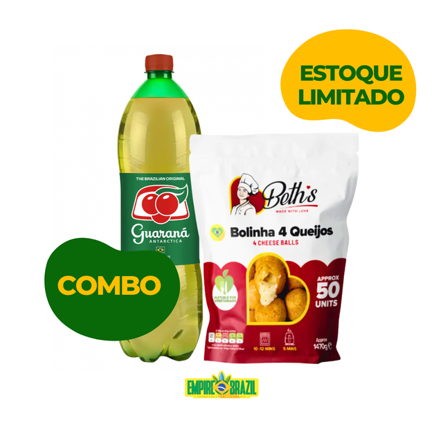 Combo Festa: 50 Bolinha 4 Queijo + 1 Guarana Antarctica de 1.5l