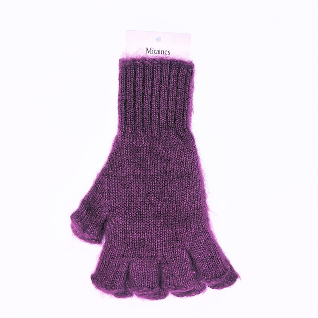 Mitaines avec doigts Mohair et Soie