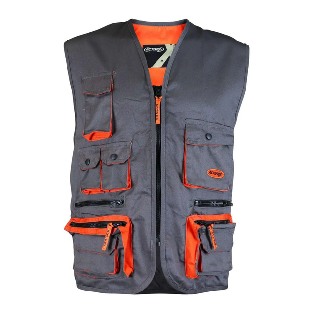 Chaleco Geologo Gabardina Gris/Naranjo