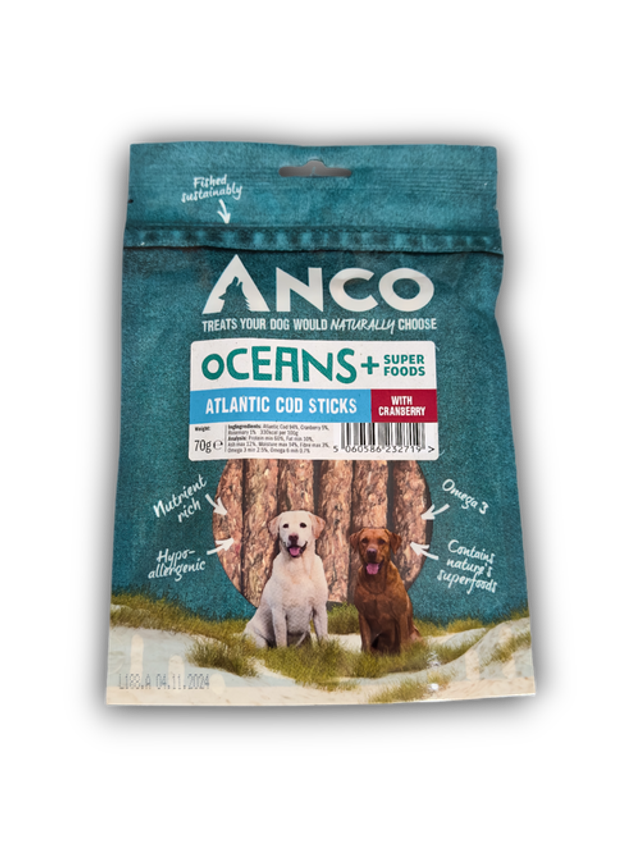 ANCO OCEANS + ATLANTIC COD STICK WITH CRANBERRY 70G