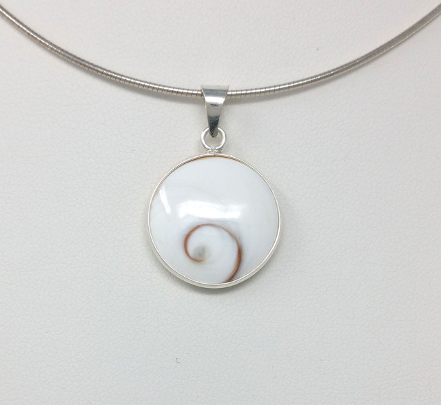 PENDENTIF OEIL DE STE LUCIE ROND ARGENT VENDU SANS CHAINE - OSL180