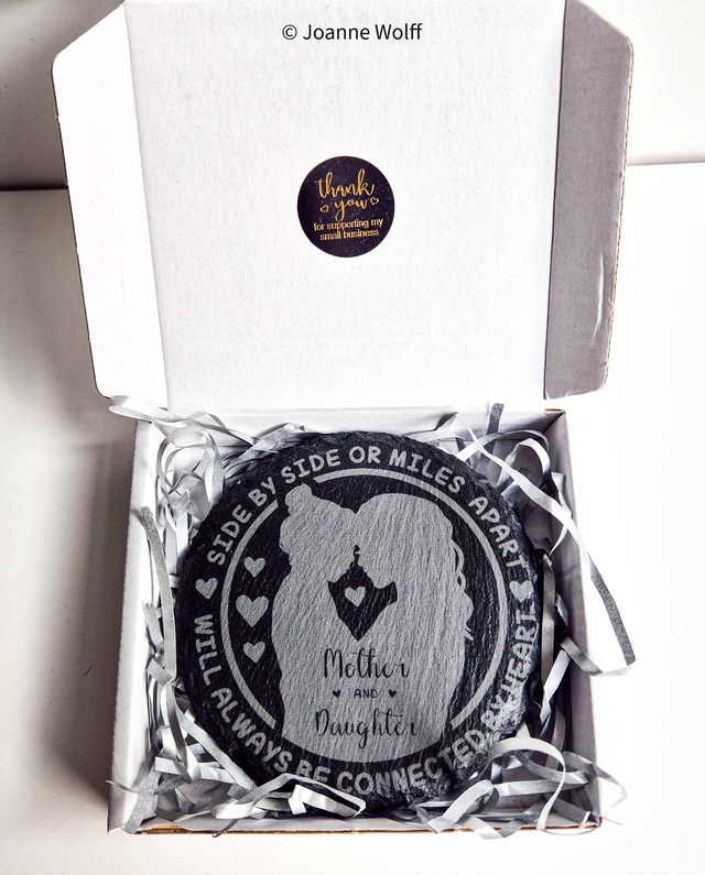 Slate Coaster - Mother &amp; Daughter 