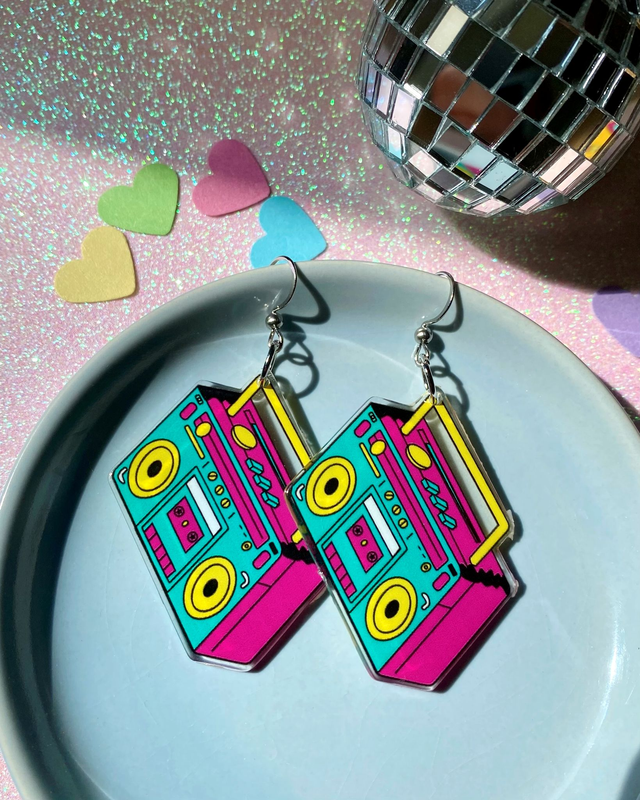 Boucles d'oreilles ghettoblaster