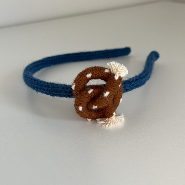 Serre tête bretzel bleu 