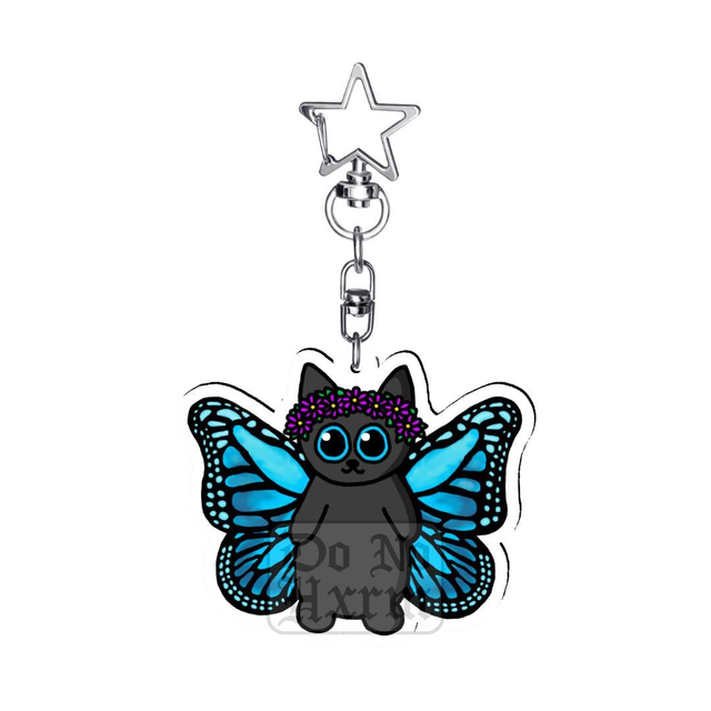 Butterfly Cat Acrylic Keyring