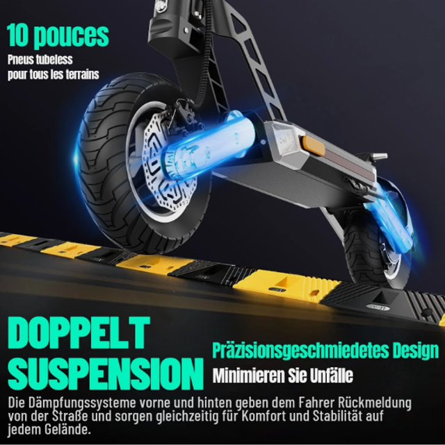 Trottinette électrique G2, moteur 500W, batterie 48V 13Ah, capacité de charge 150kg