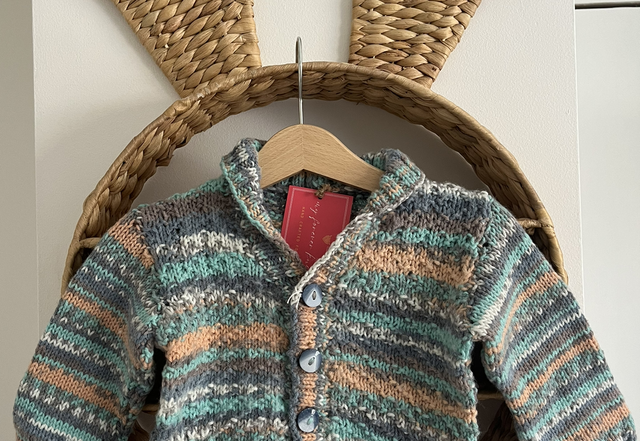 Multi coloured hand knitted Cardi