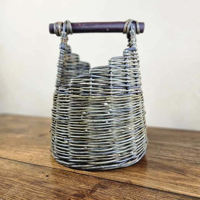 Panier porte ustensiles en osier brut