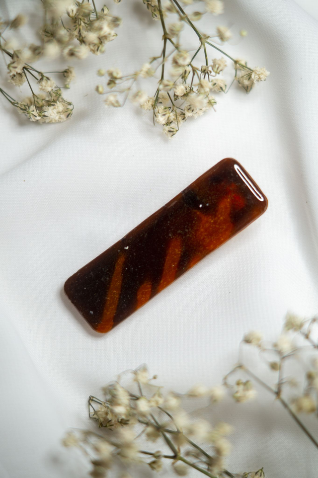 Coloris écaille de tortue - Barrette rectangle