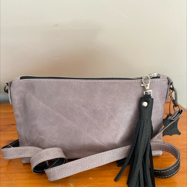 Light grey Leather cross body bag