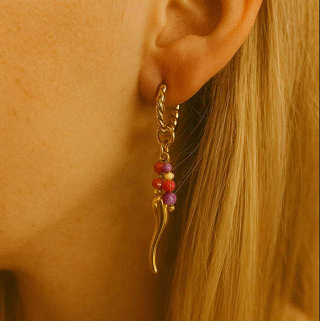 Oorbellen peper goud 