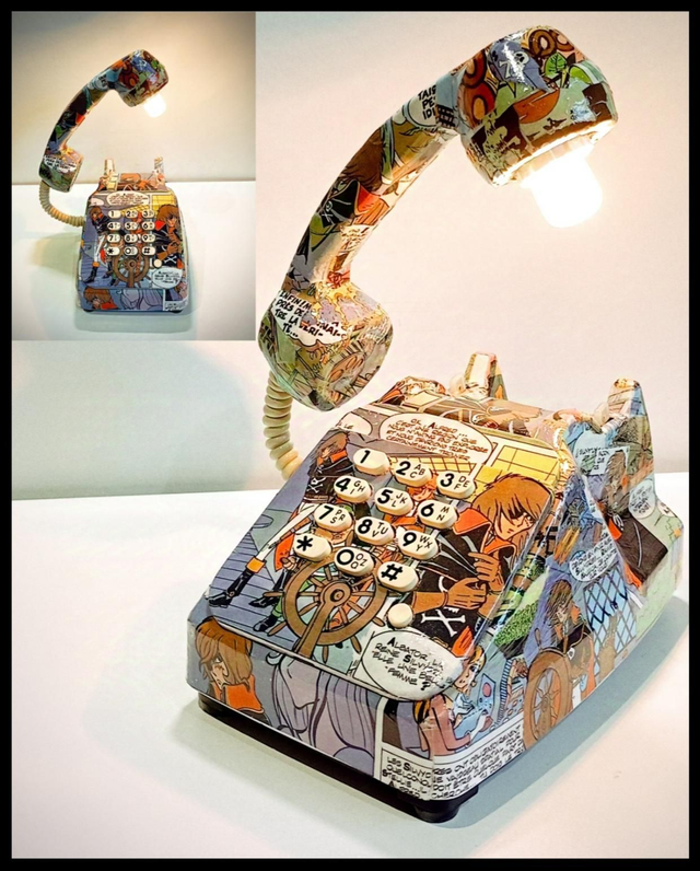 Téléphone déco BD, Lampe d'ambiance déco à poser : Albator, Rahan, Joe BarTeam, Lobo Tommy, Harley Queen etc...