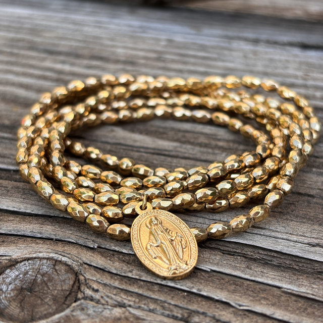Collier et bracelet 6 tours Médaille Miraculeuse