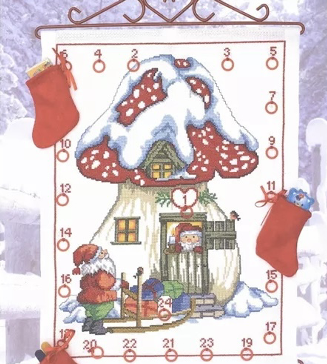 Permin Santa Toadstool Calendar Permin Christmas Kit