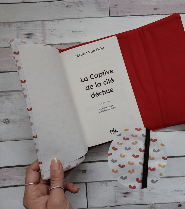 Protège livre amovible S - Coeurs