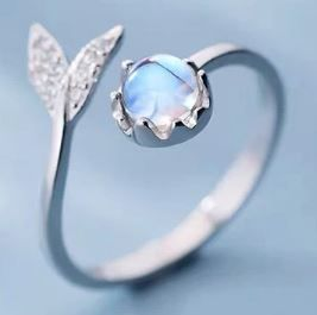 Sterling  Silver adjustable mermaid ring