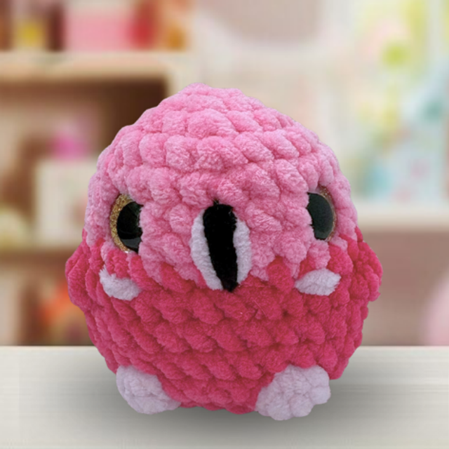 Crochet Chenille Bird Friend, Pink Flamingo, Ukca tested