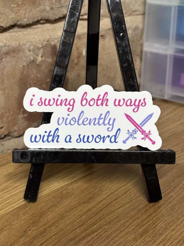 I Swing Both Ways Sticker
