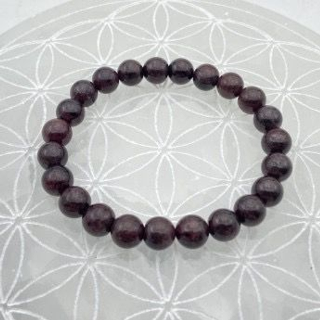 BRACELET - GRENAT (8 MM)