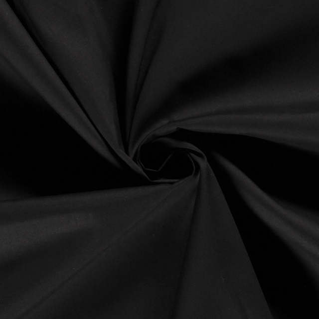 Popeline unie Noir