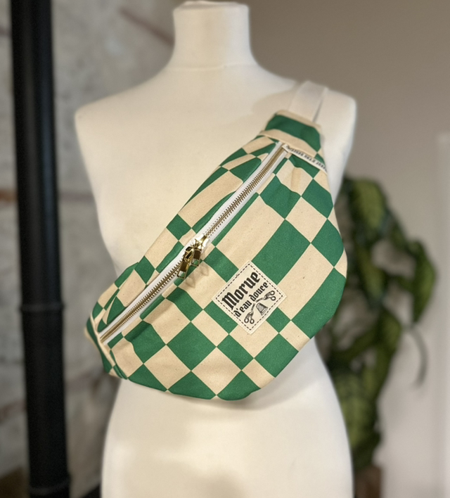 Sac banane M Green checkboard