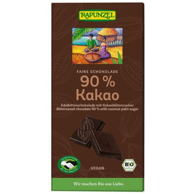 Rapunzel Bitterschokolade 90% Kakao 80g Tafel