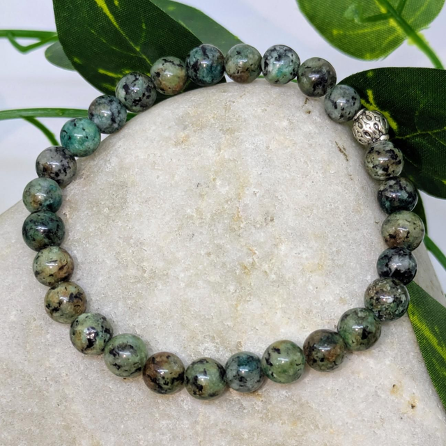 Bracelet "Turquoise africaine" 6mm BR-044