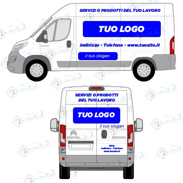 Personalizzazione furgone grande Premium come da immagine (prezzo comprensivo IVA)