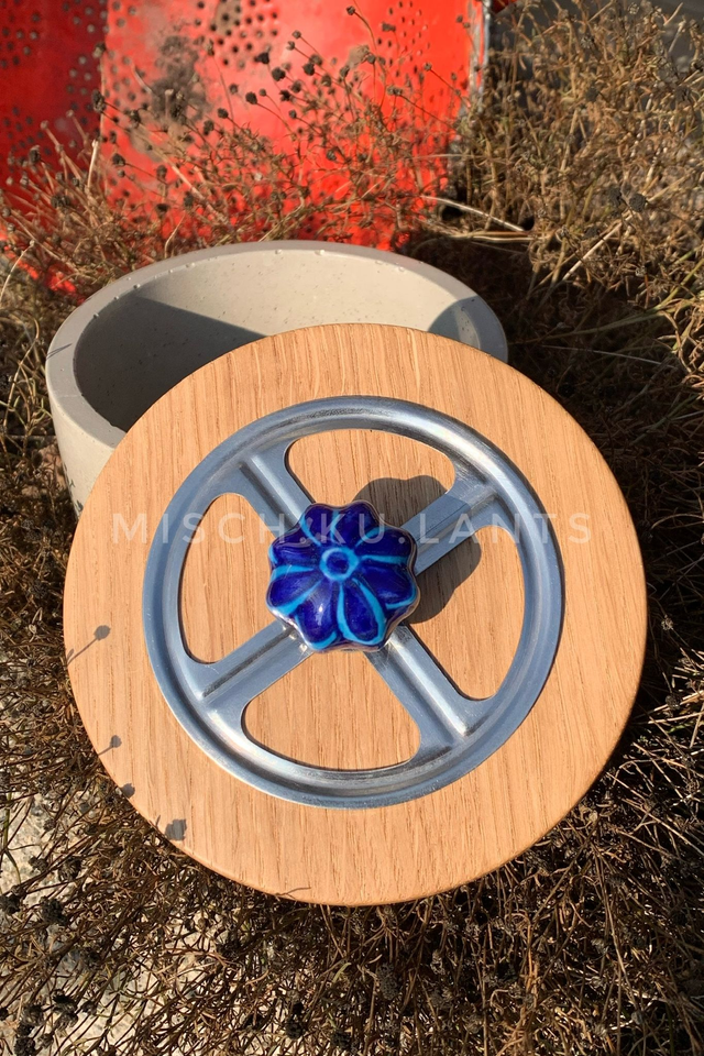 Upcycling Aufbewahrung M Coffeepress blau