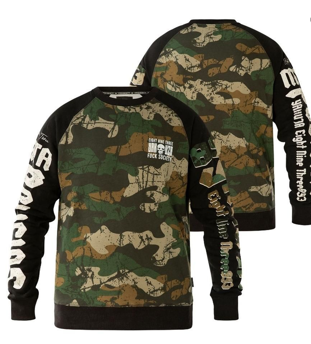 Yakuza FCK Two Face Raglan Sweatshirt Camouflage