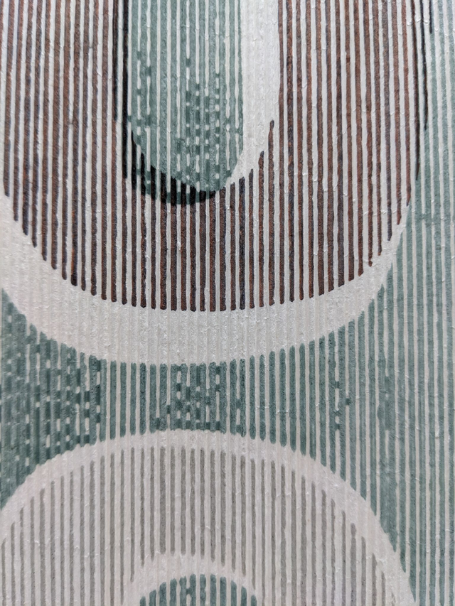 TOTEM 1 - Mono Screen Print on Corrugated Card w/Copper, Indigo, Avocado & Oak Gall Inks
