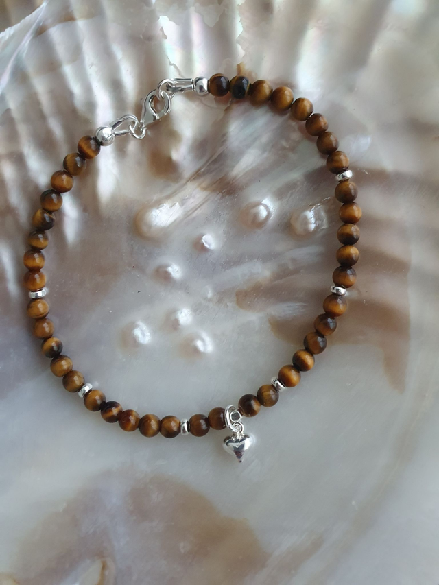 Armband Tiegerauge mit Herz