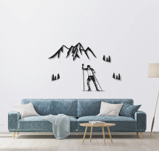 Silhouette Skieur de Fond