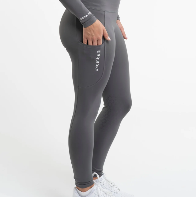 EQUIDRY Water Repellent Leggings - GREY/WHITE 